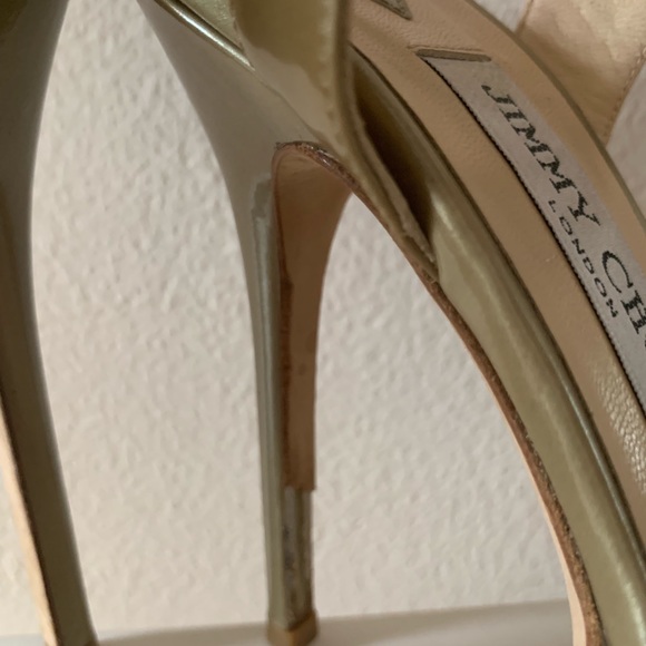 Jimmy Choo Champagne Platform Patent Heel - Picture 3 of 7